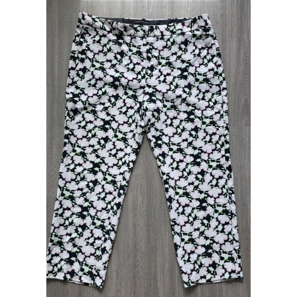 Banana Republic Avery Floral Ankle Pants Women Size 14 Mid Rise Stretch - Picture 11 of 16